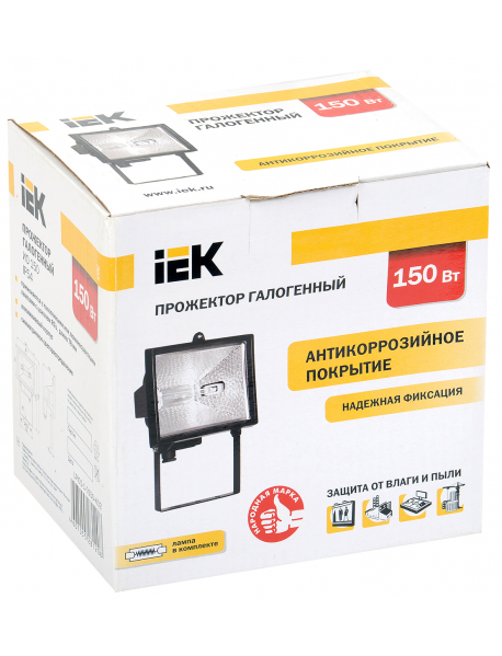 Прожектор ИО150 галогенный черный IP54 ИЭК