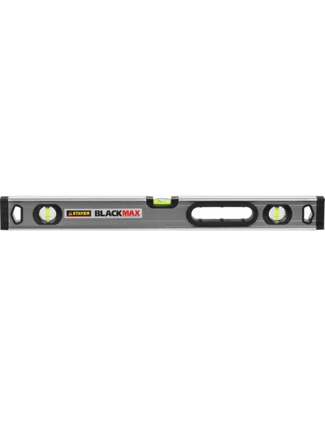 Уровень STAYER "PROFESSIONAL" "BlackMax" коробчатый усиленный с ручками, утолщенный особопроч профиль, 0,5мм/м, 3 ампулы, 60см 3475-060