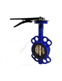 Затвор дисковый поворотный чугун Ду 150 Ру16 межфл с рукояткой диск чугун Китай